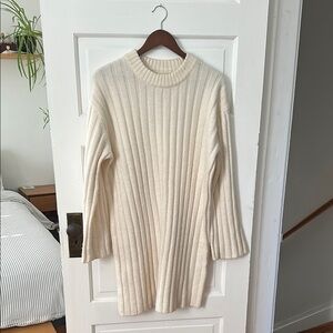 H&M Cream Long Sleeve Dress